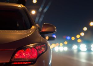 car taillight at night