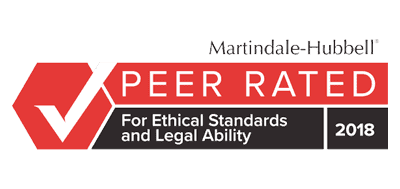 Peer Rated for Ethical Standards and Legal Ability 2018